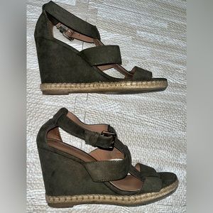Army Green Wedge Heels by Merona Size 8.5